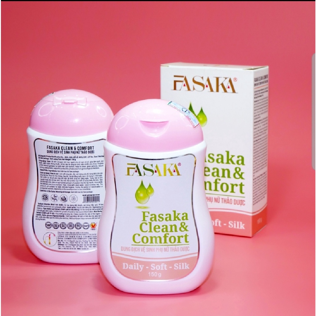 Dung dịch vệ sinh phụ nữ trị nấm ngứa Fasaka Clean & Comfort.