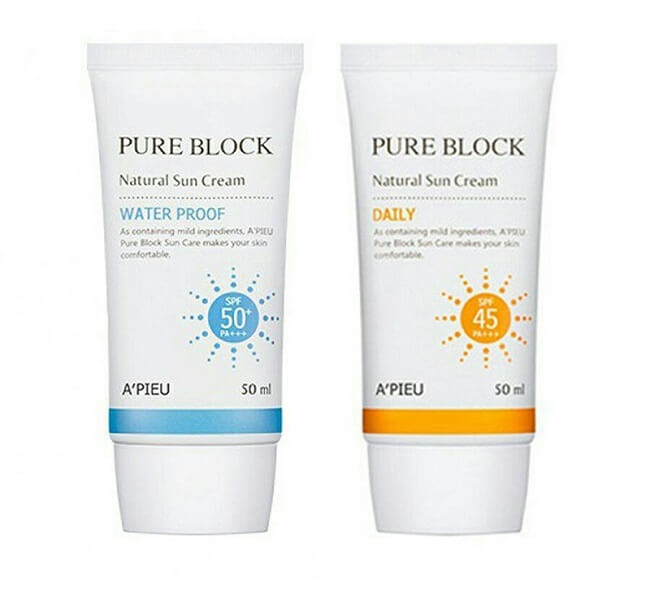 Kem A'Pieu Pure Block Natural Sun Cream SPF 45