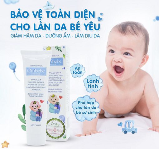 Kem em bé Oribebe giúp dưỡng ẩm và làm mềm mịn da em bé hiệu quả