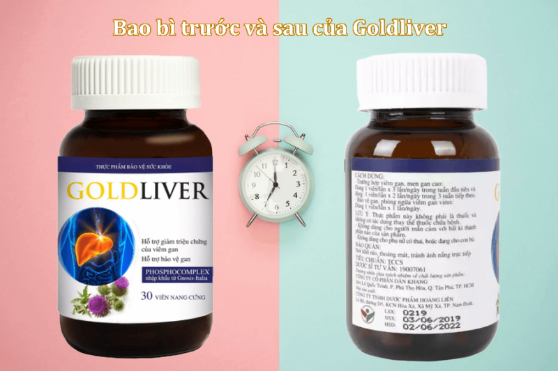 Trước và sau lọ viên uống bảo vệ gan Goldliver