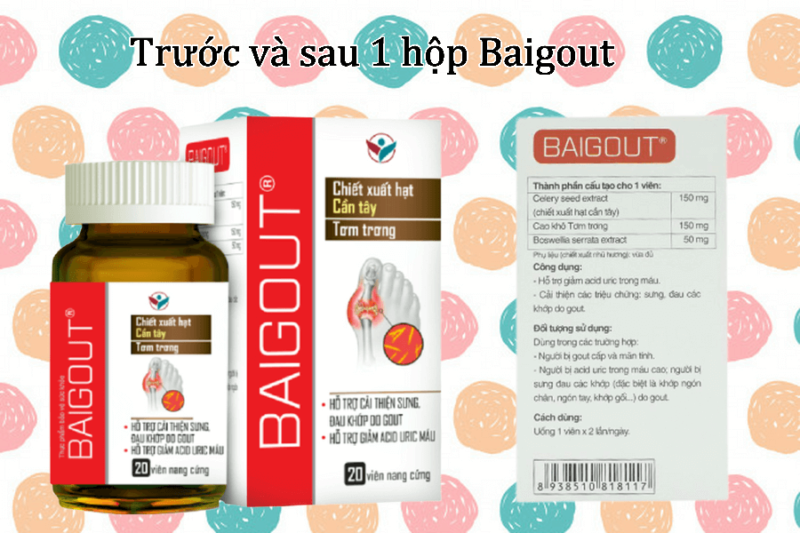Viên uống Baigout giúp hỗ trợ cải thiện acid urid trong máu